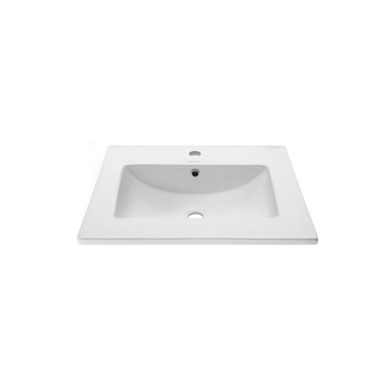 Swiss Madison Ceramic Vanity Top 24 with Single Faucet Hole