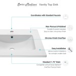 Swiss Madison Ceramic Vanity Top 24 with Single Faucet Hole