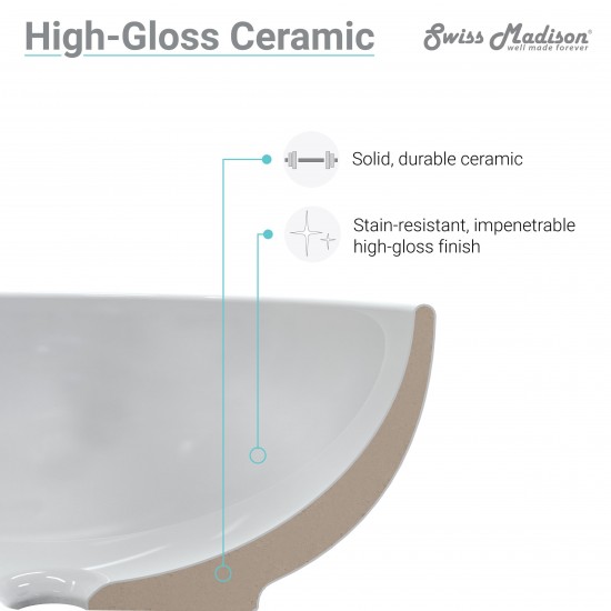 Swiss Madison Ceramic Vanity Top 24 with Single Faucet Hole