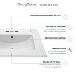 Swiss Madison Ceramic Vanity Top 24 with Three Faucet Holes