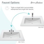 Voltaire 25 Vanity Top Sink with 4 Centerset Faucet Holes