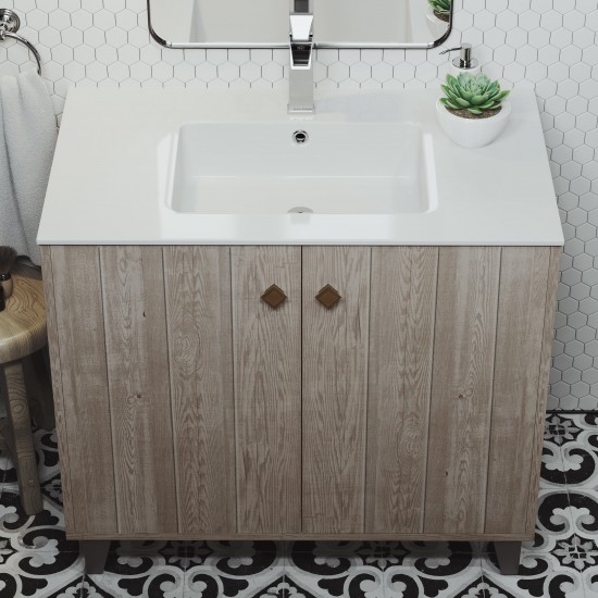 Voltaire 37 Vanity Top Sink with Single Faucet Hole