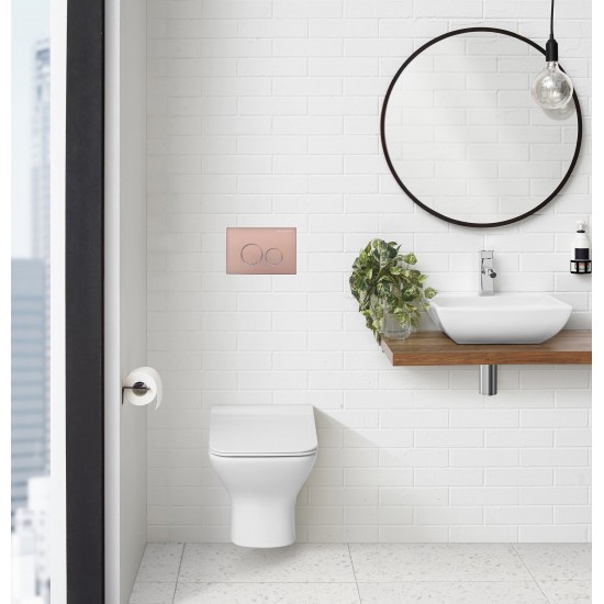 Swiss Madison Swiss Madison Wall Mount Dual Flush Actuator plate in Rose Gold