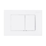 Wall Mount Dual Flush Actuator Plate with Square Push Buttons in Matte White