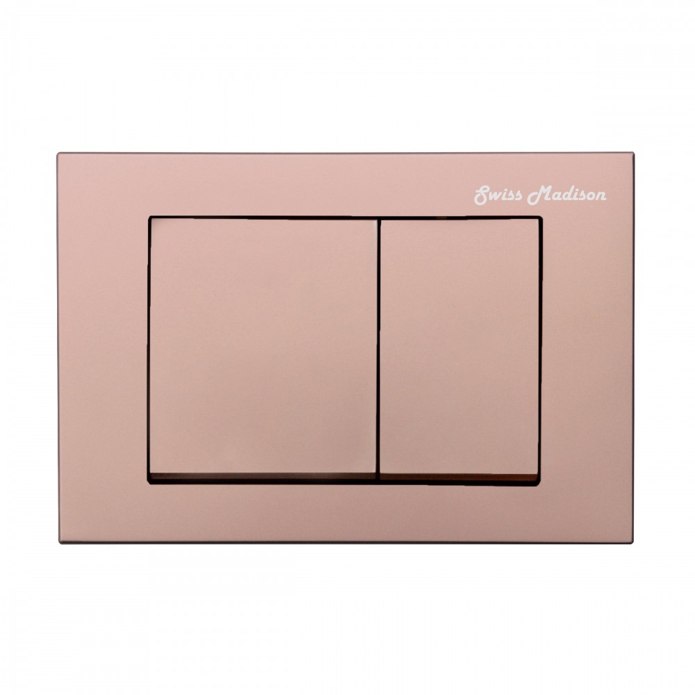 Swiss Madison Wall Mount Dual Flush Actuator plate in Rose Gold