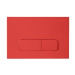 Wall Mount Dual Flush Actuator Plate with Rectangle Push Buttons in Matte Red