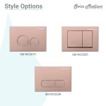 Wall Mount Dual Flush Actuator Plate with Rectangle Push Buttons in Rose Gold