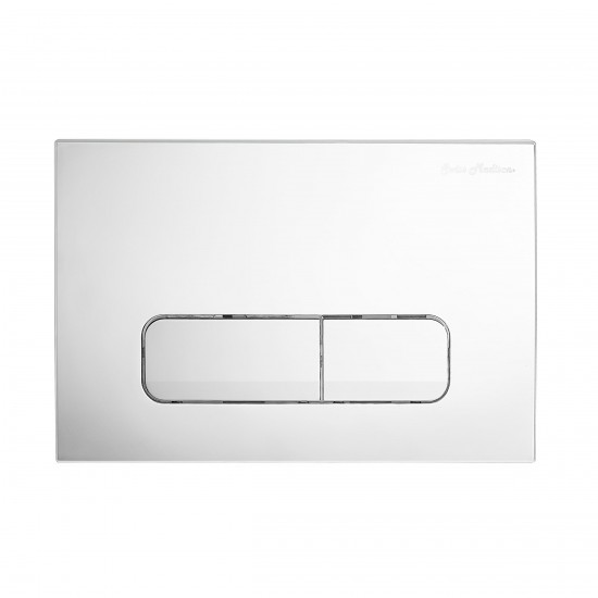 Wall Mount Dual Flush Actuator Plate, Rectangle Push Buttons, Polished Chrome