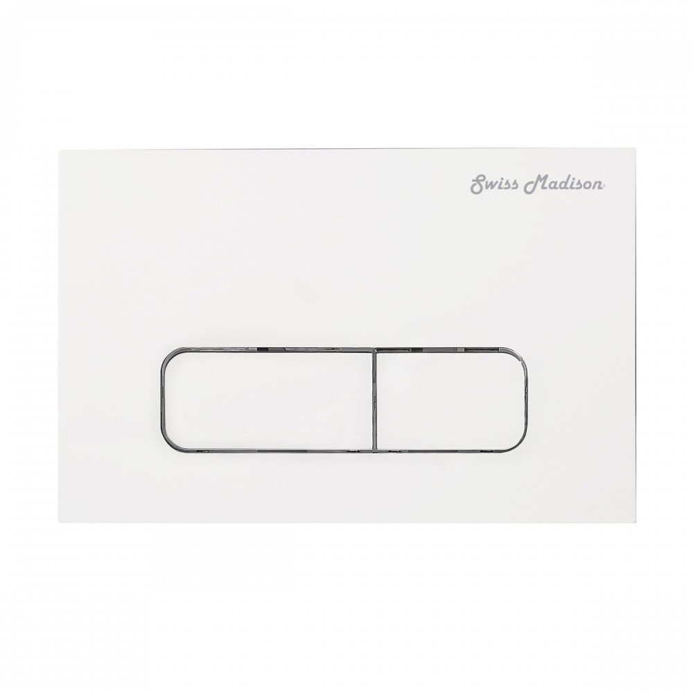 Wall Mount Dual Flush Actuator Plate with Rectangle Push Buttons in White