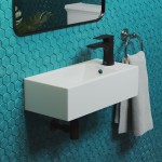 Voltaire 19.5x10 Rectangular Ceramic Wall Hung Sink with Right Side Faucet Mount