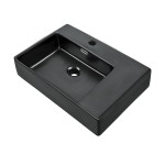 St. Tropez 24x18 Ceramic Wall Hung Sink with Left Side Faucet Mount, Matte Black