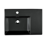 St. Tropez 24x18 Ceramic Wall Hung Sink with Left Side Faucet Mount, Matte Black