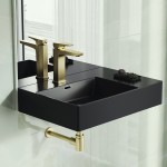 St. Tropez 24x18 Ceramic Wall Hung Sink with Left Side Faucet Mount, Matte Black