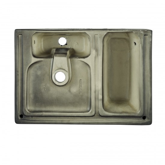 St. Tropez 24x18 Ceramic Wall Hung Sink with Left Side Faucet Mount, Matte Black