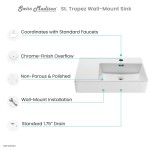 St. Tropez 24 x 18 Ceramic Wall Hung Sink with Right Side Faucet Mount