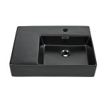 St.Tropez 24x18 Ceramic Wall Hung Sink with Right Side Faucet Mount, Matte Black