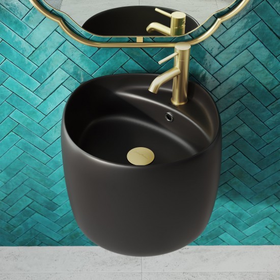 Swiss Madison Ivy Wall-Mount Sink in Matte Black