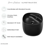 Swiss Madison Ivy Wall-Mount Sink in Matte Black