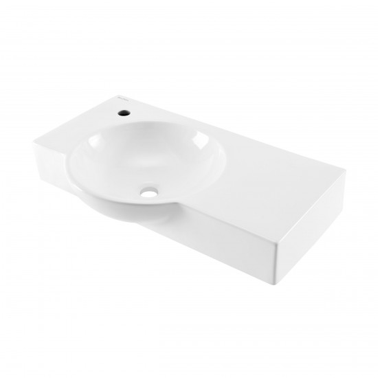 Château 27.5" Left Side Faucet Wall-Mount Bathroom Sink