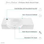 Château 27.5" Left Side Faucet Wall-Mount Bathroom Sink