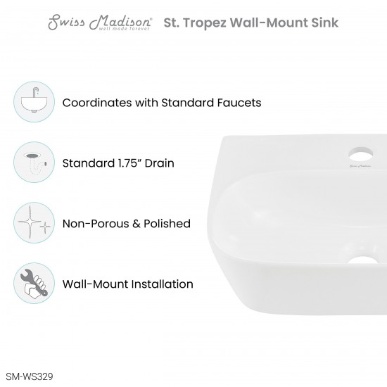 Swiss Madison St Tropez Wall Hung Sink