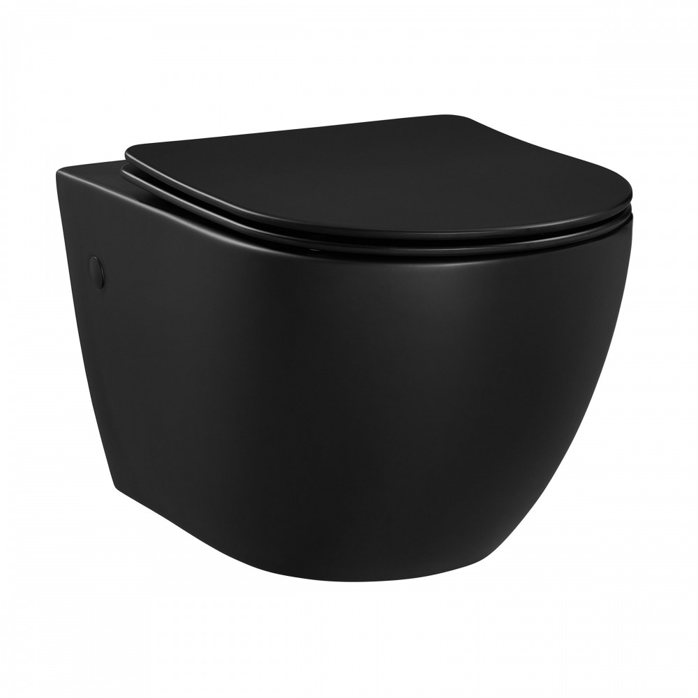 St.Tropez Wall-Hung Elongated Toilet Bowl in Matte Black