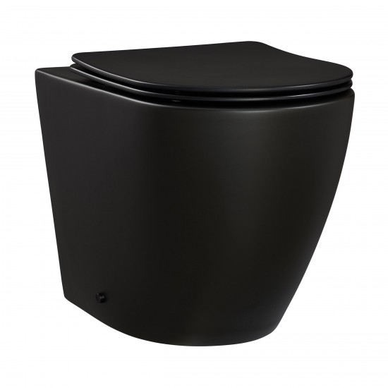 St. Tropez Back-to-Wall Elongated Toilet Bowl, Black