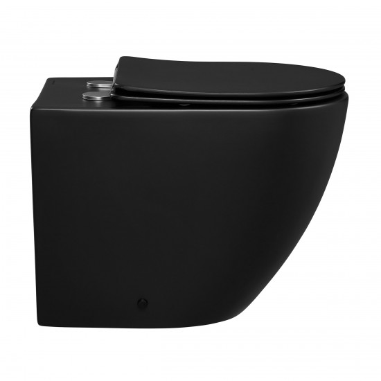 St. Tropez Back-to-Wall Elongated Toilet Bowl, Black