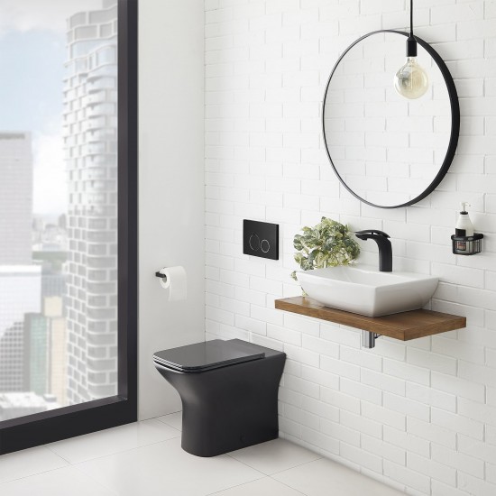 Carré Back-to-Wall Elongated Toilet Bowl in Matte Black