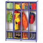 Rainbow Accents 4 Section Coat Locker - Blue