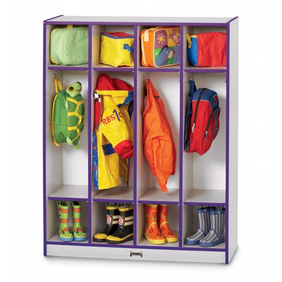 Rainbow Accents 4 Section Coat Locker - Purple