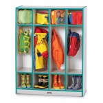 Rainbow Accents 4 Section Coat Locker - Teal