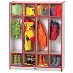 Rainbow Accents 4 Section Coat Locker - Red