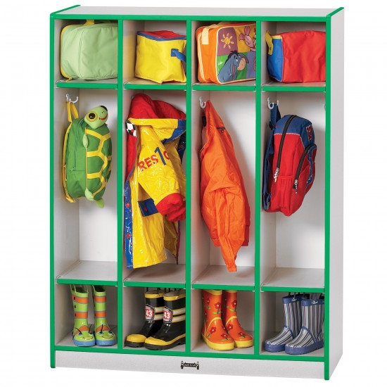 Rainbow Accents 4 Section Coat Locker - Green