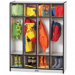 Rainbow Accents 4 Section Coat Locker - Black