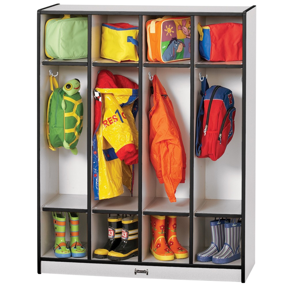 Rainbow Accents 4 Section Coat Locker - Black