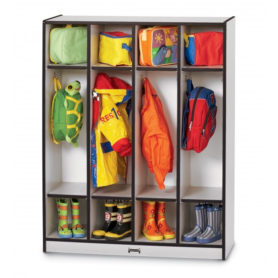 Rainbow Accents 4 Section Coat Locker - Black