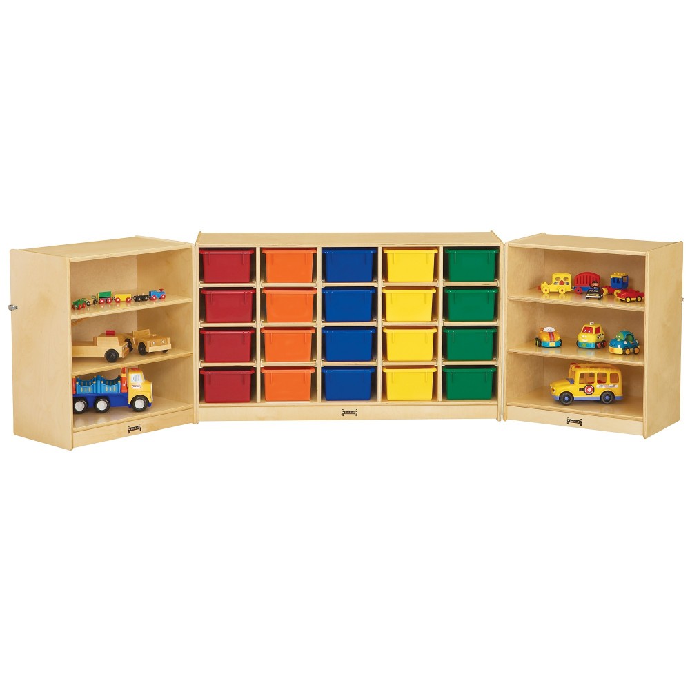 Jonti-Craft 20 Cubbie-Tray Triple Fold-n-Lock - with Colored Trays Jonti-Craft 20 Cubbie-Tray Triple Fold-n-Lock - with Colored Trays
