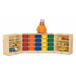 Jonti-Craft 20 Cubbie-Tray Triple Fold-n-Lock - with Colored Trays