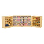 Jonti-Craft 20 Cubbie-Tray Triple Fold-n-Lock - with Colored Trays