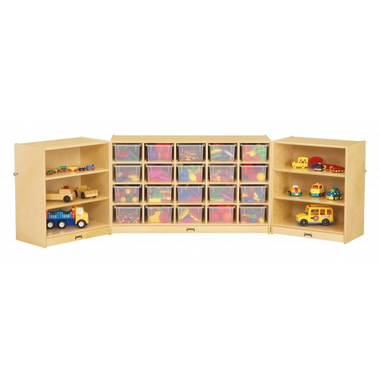 Jonti-Craft 20 Cubbie-Tray Triple Fold-n-Lock - with Colored Trays
