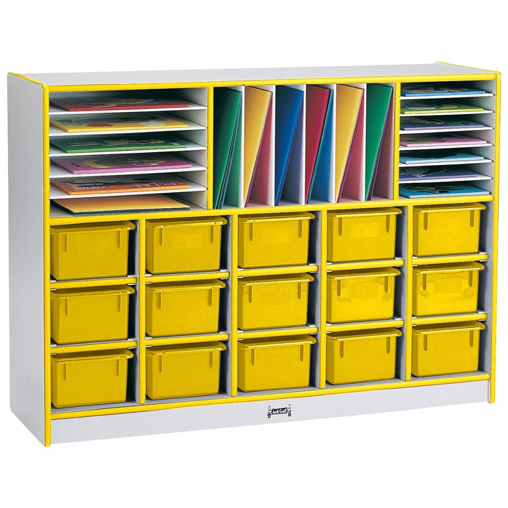 Rainbow Accents Sectional Cubbie-Tray Mobile Unit - without Trays - Yellow