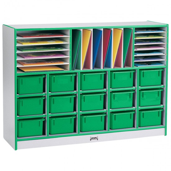 Rainbow Accents Sectional Cubbie-Tray Mobile Unit - without Trays - Green