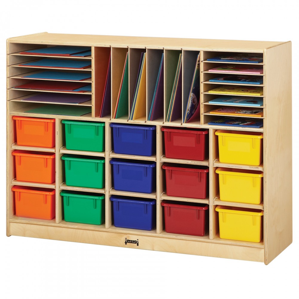 Jonti-Craft Sectional Cubbie-Tray Mobile Unit - with Colored Trays Jonti-Craft Sectional Cubbie-Tray Mobile Unit - with Colored Trays