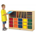 Jonti-Craft Sectional Cubbie-Tray Mobile Unit - with Colored Trays