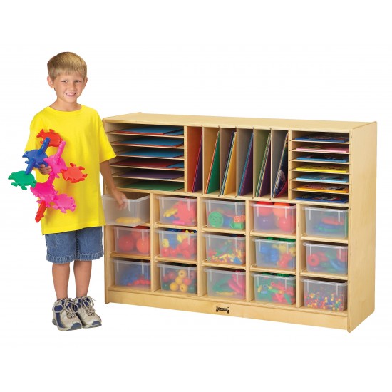 Jonti-Craft Sectional Cubbie-Tray Mobile Unit - with Colored Trays