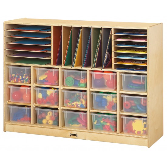Jonti-Craft Sectional Cubbie-Tray Mobile Unit - with Colored Trays