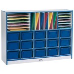 Rainbow Accents Sectional Cubbie-Tray Mobile Unit - with Trays - Blue