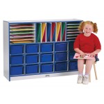 Rainbow Accents Sectional Cubbie-Tray Mobile Unit - with Trays - Blue