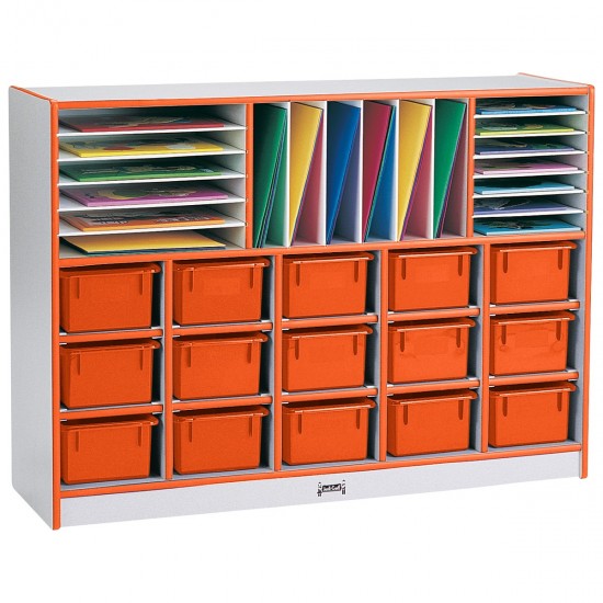 Rainbow Accents Sectional Cubbie-Tray Mobile Unit - with Trays - Orange